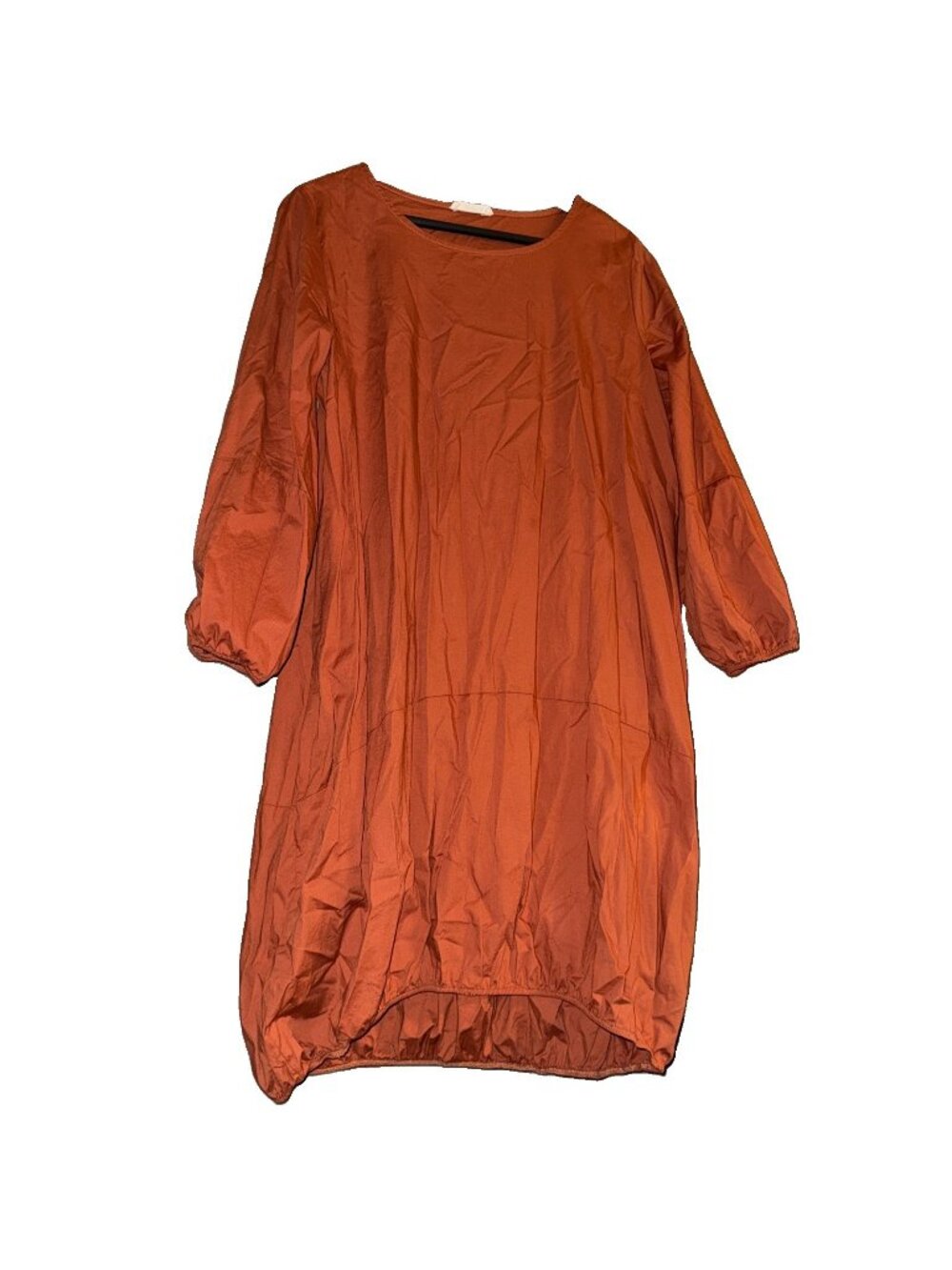 Love In Tunic Dress Womens Sz M 97% Cotton Long Sleeve Pullover Pleat Edge Midi